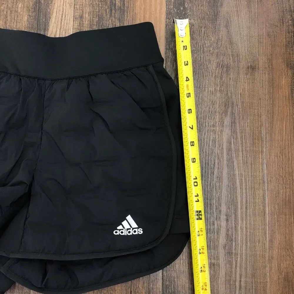 Adidas High Waisted Running Short X-City Padded Drawstring Pockets Size XS Black